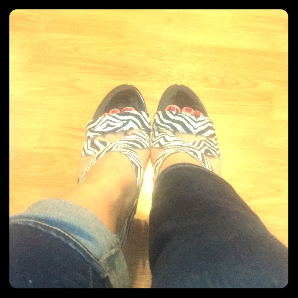 Zebra print heels